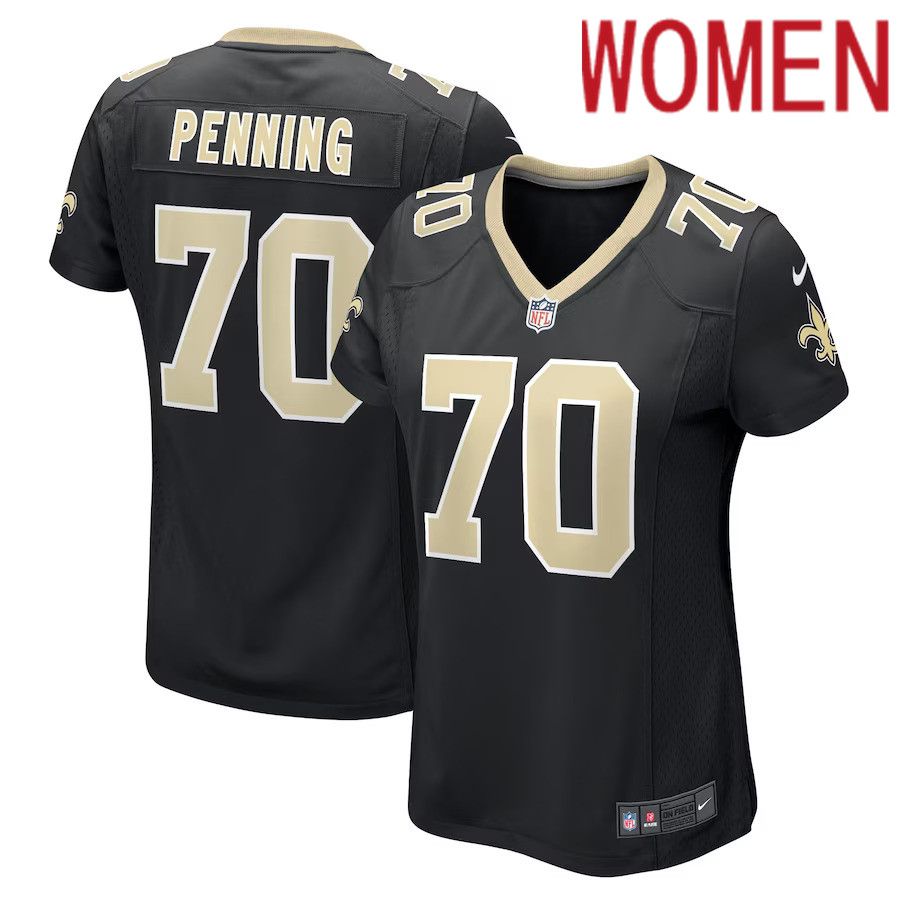 Women New Orleans Saints 70 Trevor Penning Nike Black Game Player NFL Jersey